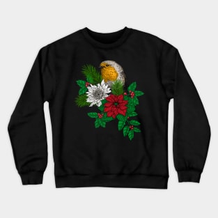 Red robin on Christhmas decoration Crewneck Sweatshirt